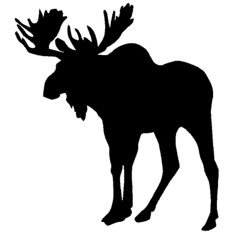 

17cm*19.1cm Moose Animal Motorcycle Decor Decals Stickers Car-Styling Black/Silver S3-5312