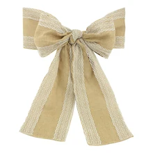 10 шт. винтажные кружевные брезентовые чехлы на стулья чехлы из натурального джута ленты деревенский галстук бант Свадебная вечеринка Декоративный домашний текстиль