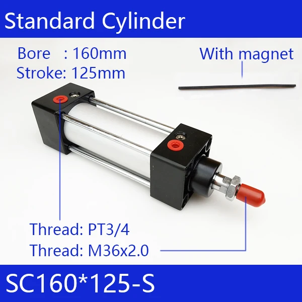 

Optional magnet SC160*125-S 160mm Bore 125mm Stroke SC160X125-S SC Series Single Rod Standard Pneumatic Air Cylinder SC160-125-S