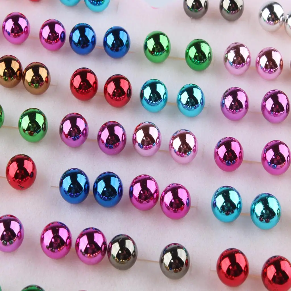 36 Pairs Women Girl Kid Different Colorful Shape Stud Earrings Birthday Valentine Party Gift with Heart Organizer Box