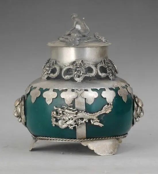 Details about   Collectible Decorated Tibet Silver Hand-Carved Incense Burner & Dragon Lid 