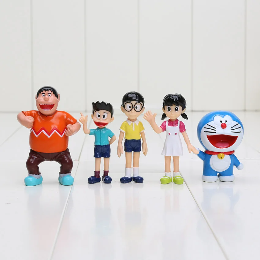 5 шт./лот фигурки Doraemon 7 см фигурка Nobita Nobi куклы из ПВХ Shizuka Minamoto Takeshi Goda Dorami Doranikov 6