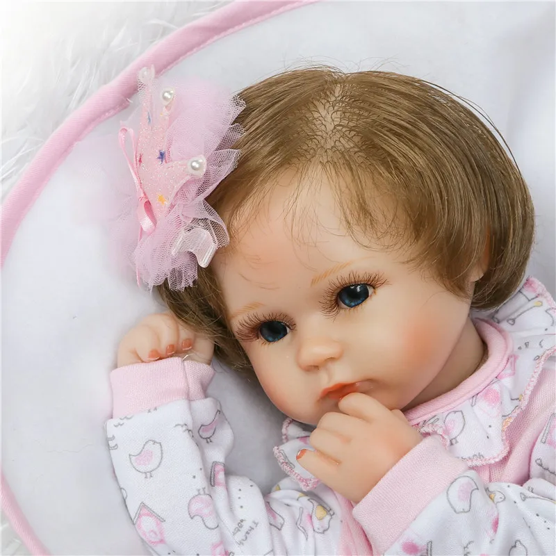 

2018 New NPK girl dolls 18"40cm silicone reborn baby dolls for sale real alive ture looking soft BJD doll bebes reborn bonecas