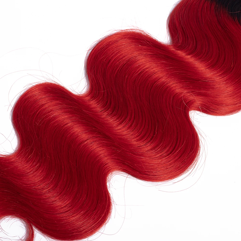 QT волосы предварительно Цветные Красные Омбре малазийские человеческие волосы переплетения пучки T1B/красные темные корни прямые Омбре бразильские пучки волос remy