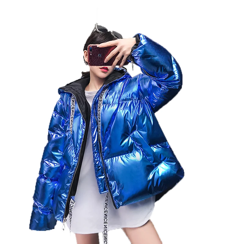 

Women Winter jackets coats down jacket streetwear New oversized Hooded jacket Eiderdown thick Letter webbing clothing parkas
