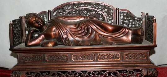 

JP S0524 18" China Chinese Bronze sleep Shakyamuni Amitabha Buddha Statue sculpture Discount 35%