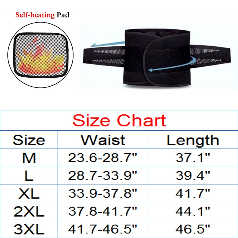 Турмалиновый самонагревающийся теплый пояс для поддержки спины, защита здоровья, расслабление стресса, поясничная терапия, поясной пояс