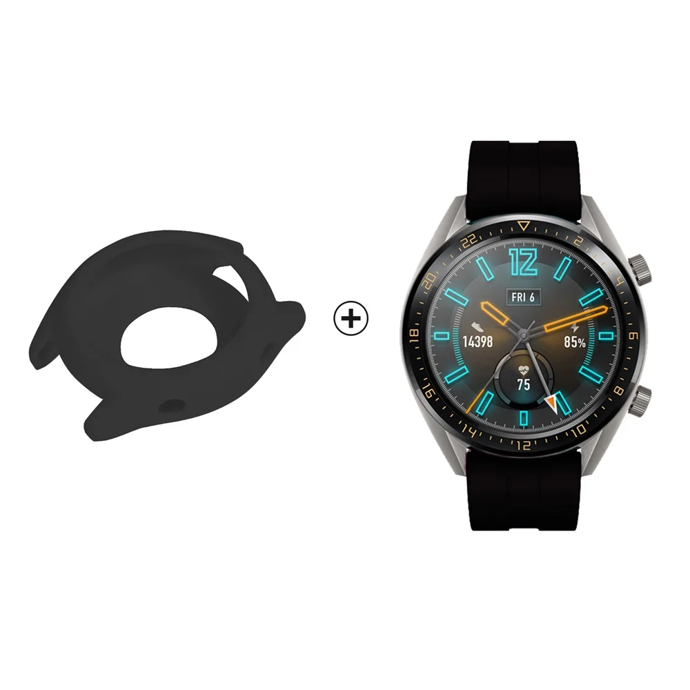 2в1 силиконовый ремешок для часов+ ТПУ чехол для huawei Watch GT Active ремешок для huawei GT Смарт часы Сменные аксессуары - Цвет: Package 1