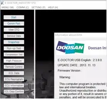 Doosan eddoctor motor diagnóstico 2.3.5.6 (edia) construção e edia 2.3.9.0 indústria std + keygen2016v3