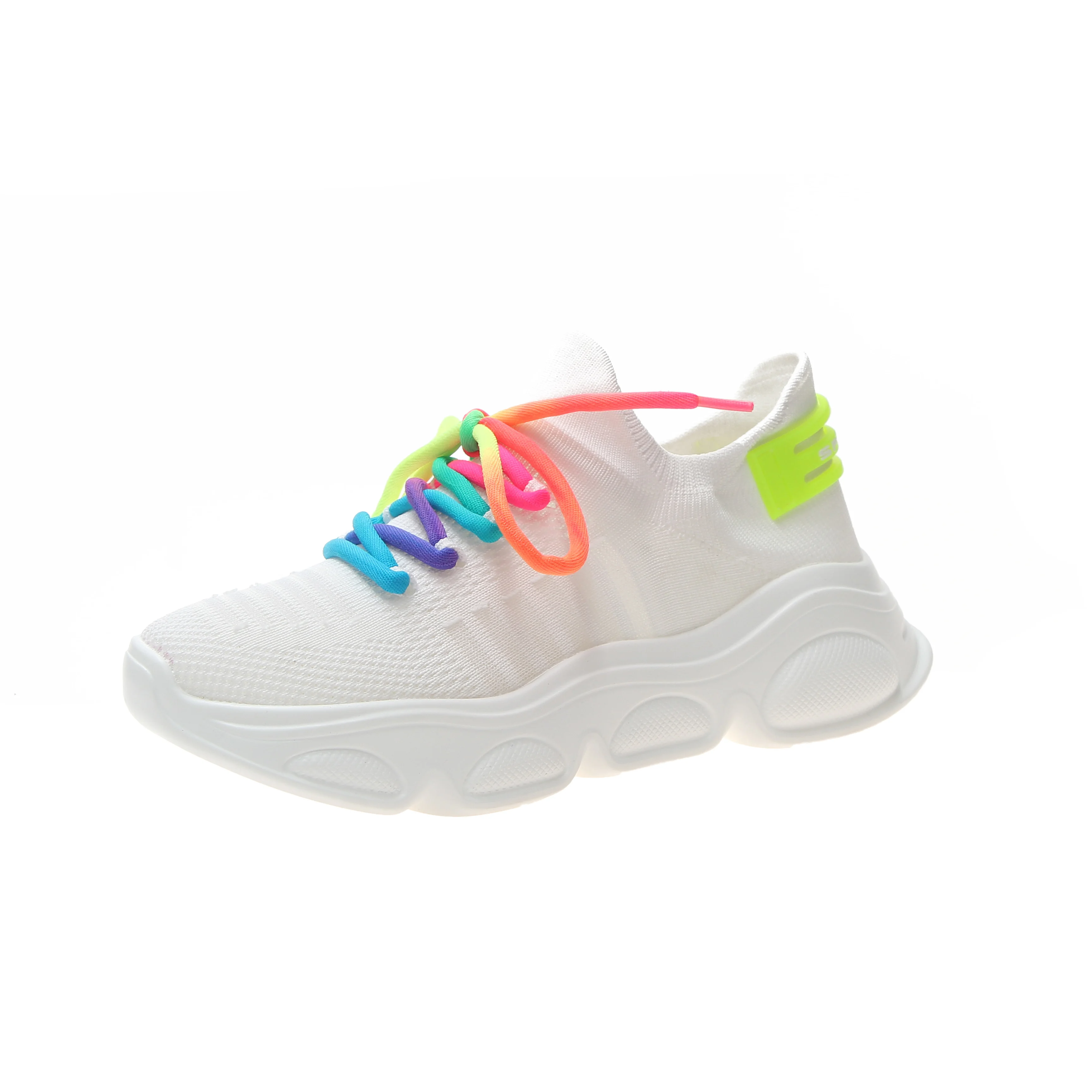 

2019 Spring/Summer New Women Shoes Chunky Sneakers Flat Casual Breathable Mesh White Platform Sneakers Basket Femme