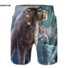 SAMCUSTOM Мужские Пот quick dry ультра-легкие дышащие персонализированные Творческий 3D печати LEO пляжные шорты домашние Шорты