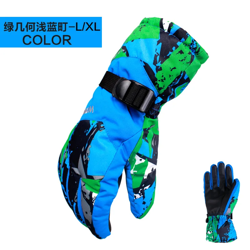 Мужские лыжные перчатки, флисовые Зимние перчатки для сноуборда, снегохода, езды на мотоцикле, зимние перчатки, ветрозащитные, водонепроницаемые, унисекс, зимние перчатки - Цвет: K03