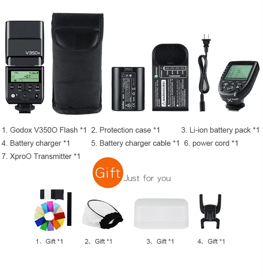 

In Stock Godox V350O TTL HSS 1/8000s GN36 0.1s~1.7s recycle Camera Speedlite Flash +Transmitter Xpro-O for CD50