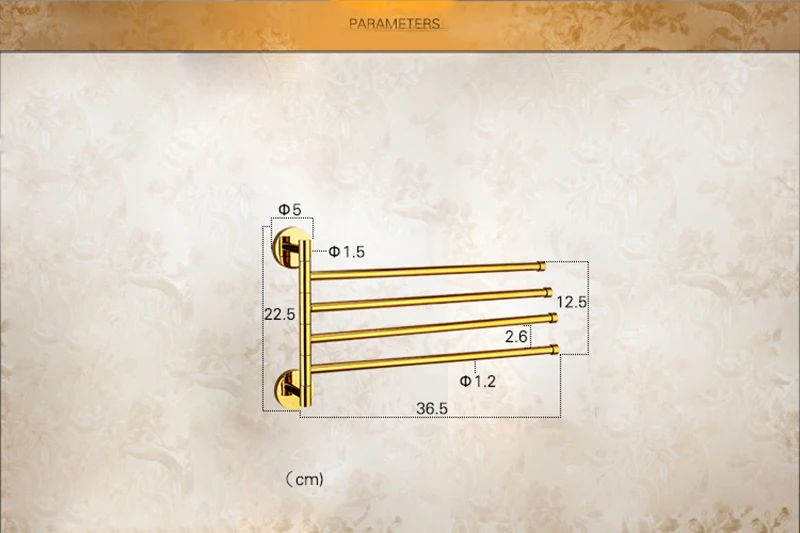 2-4 поворотные вешалки для полотенец из золотой латуни, вешалка для полотенец для ванной комнаты, держатель для полотенец, Золотая вешалка для полотенец, аксессуары для ванной комнаты