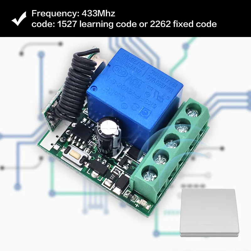 Wall Panel Switch 433 MHz rf Remote Control DC 12V 10A 1CH Relay Receiver 3 button For Bedroom Ceiling Light Lamp Bulb Wall Panel Switch 433 MHz rf Remote Control DC 12V 10A 1CH Relay Receiver 3 button For Bedroom Ceiling Light Lamp Bulb