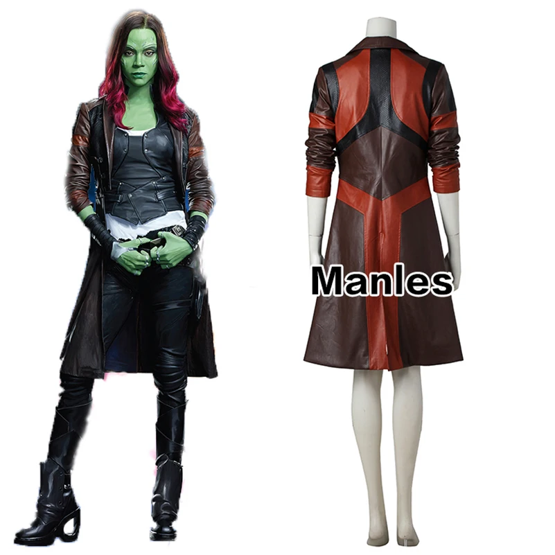 

Gamora Cosplay Jacket Guardians of the Galaxy 2 Costume Halloween Fancy Trench Adult Women Carnival Only Coat Movie Customize