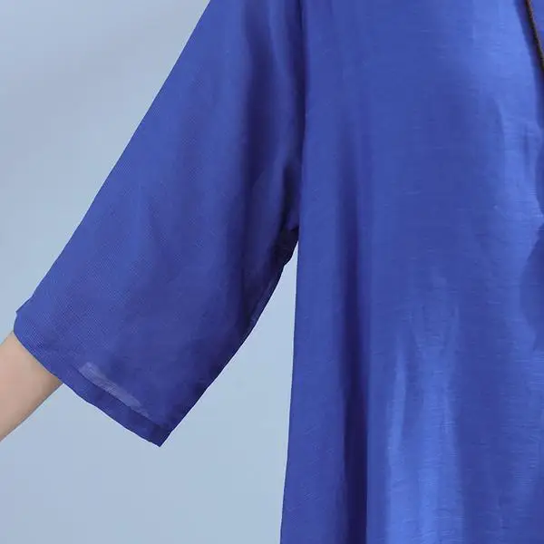 BUYKUD Women Party Dress 2018 New Style 34 Sleeve O-Neck Vintage Beach Wear Blue Celebrity Party Dresses Plus Size (1)
