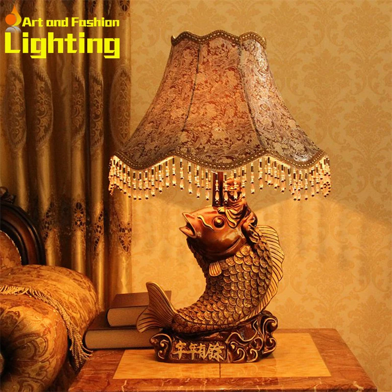 European Style Large Table Lamp 72 Cm High Elegant Louvered