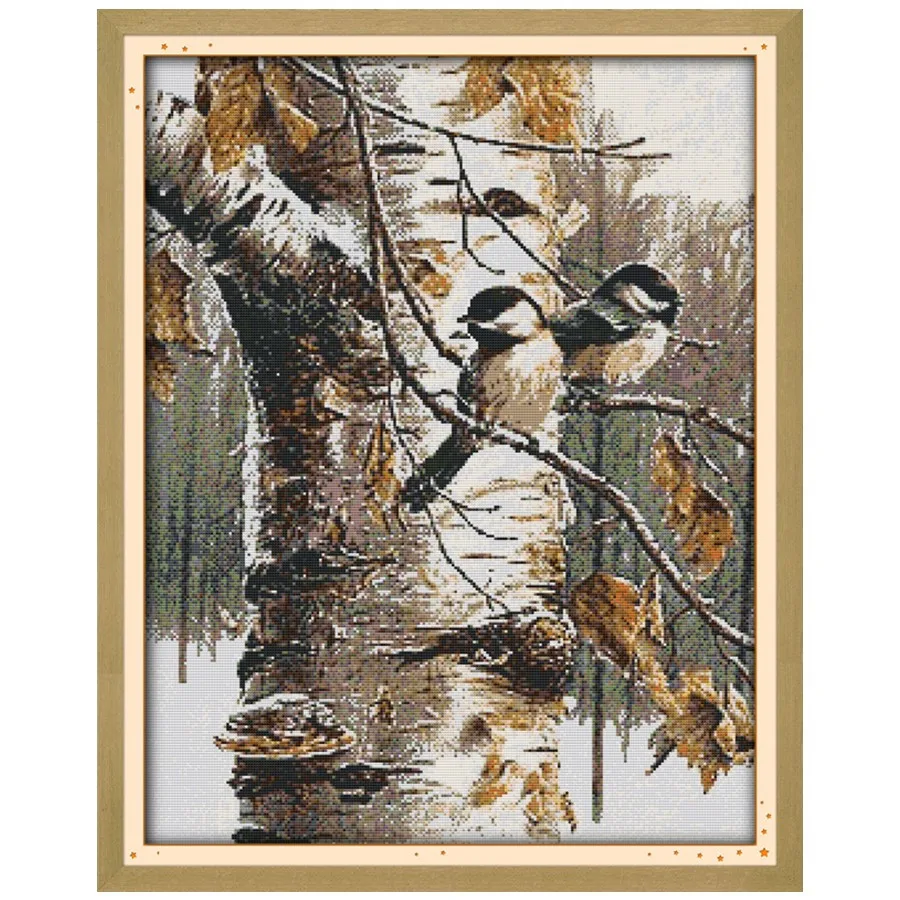 

Autumn Birds 1 DMC China Cross Stitch 14CT 11CT DIY Needlework Counted Cross stitch Kits For Embroidery Cross Crafts Home Decor