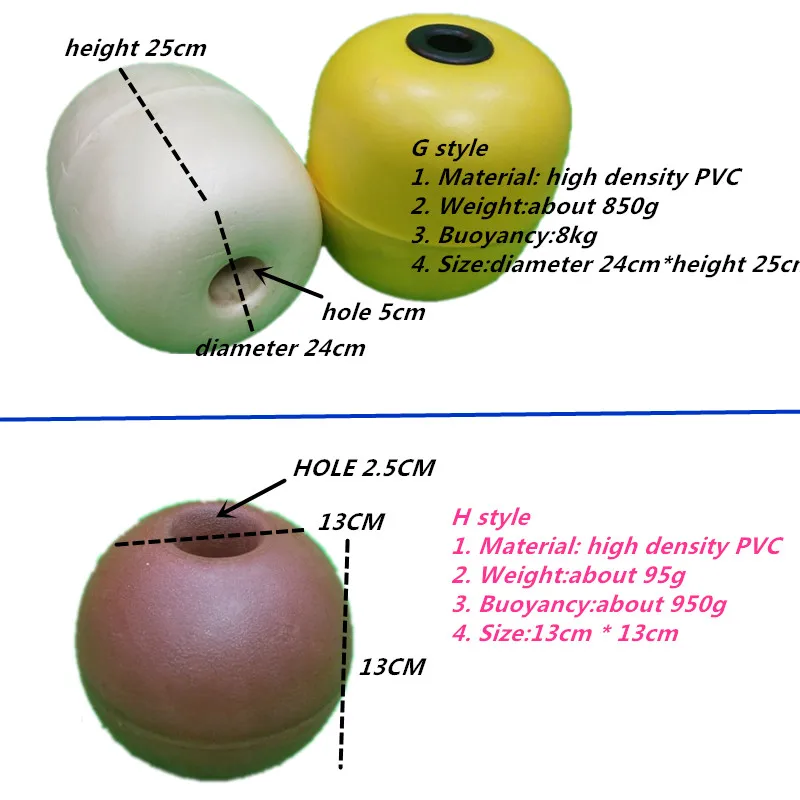 Высокая плотность ПВХ пена плавающий шар культура поплавок мяч рыболовная сеть буй клетка Буй рыболовные аксессуары плавательный канал буй