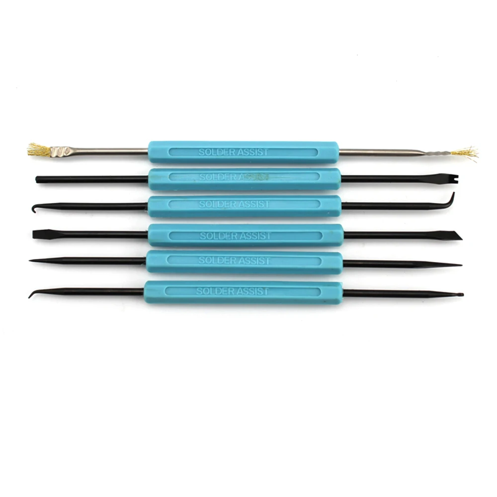 

High Quality 6 In 1 Auxiliary Soldering Tools Kit PCB Circuit Boards Welding Plate Dismantling Tools Pointed Needle Accessories