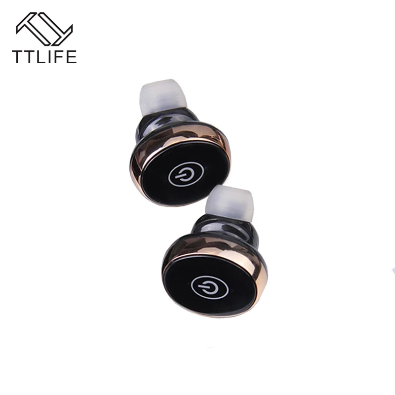 

TTLIFE Mini Invisible Wireless V4.1 Earbud Stereo Sweatproof Earphone with Mic for iPhone Built-in Audio Processing System