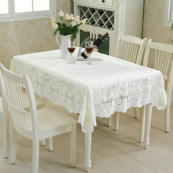 

Embroidered Lace Table Hollow Round Tablecloth Table Cloth Rectangular Covers Dining Cover Cloths Tablecover mesa obrus E23