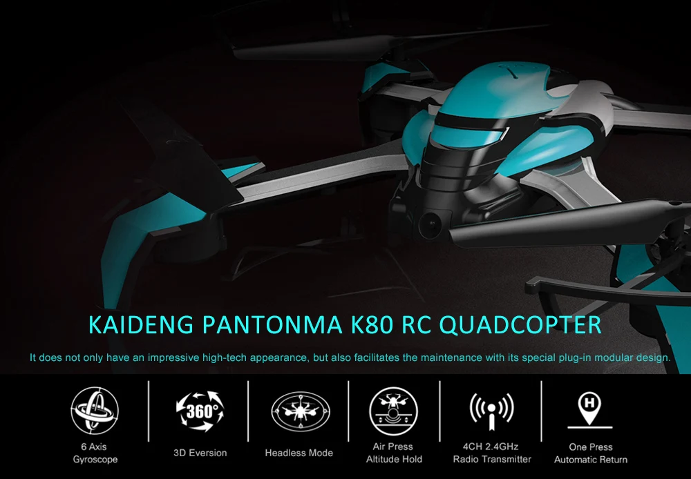 1.KAIDENG PANTONMA K80 2.4GHz 4CH 6 Axis Gyro Brushed Drone