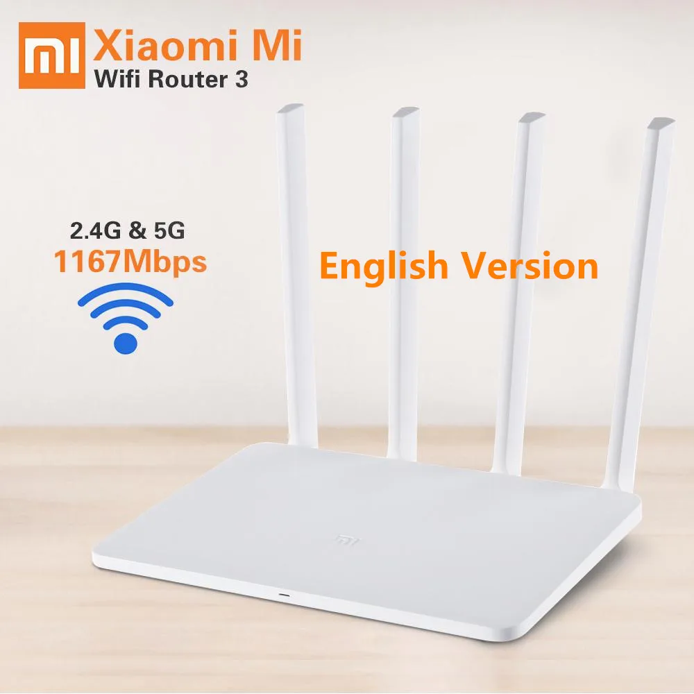 Original Xiaomi WIFI Router 3 English Version 1167Mbps WiFi Repeater 2 4G 5GHz 128MB Dual Band