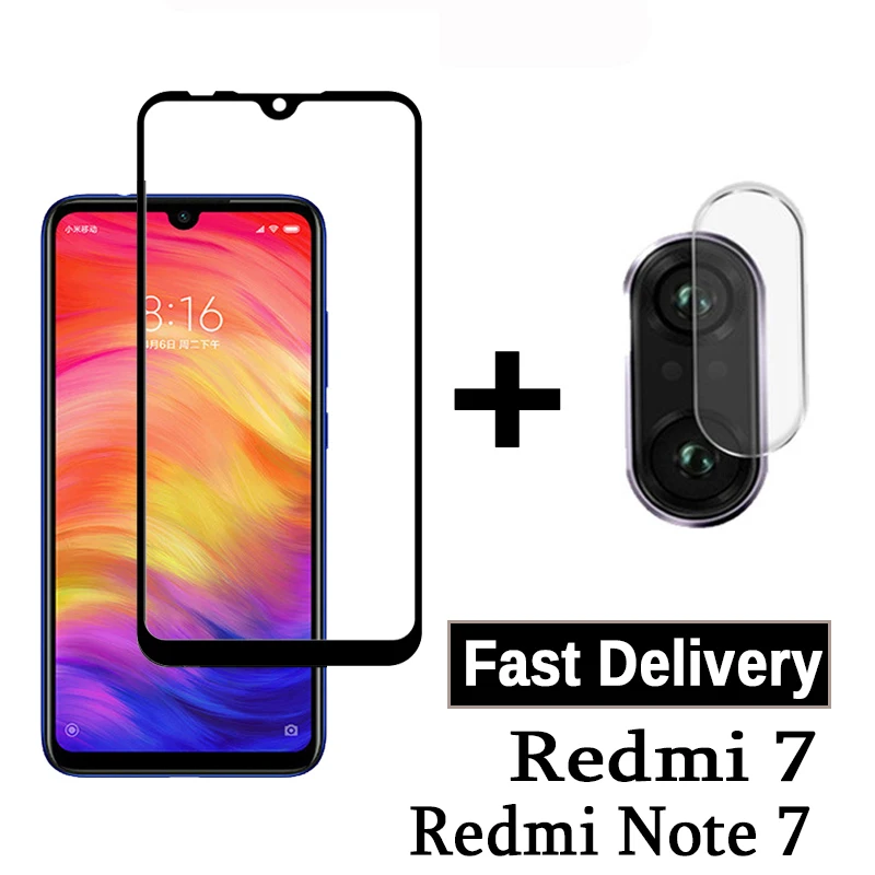 

2-in-1 Camera Tempered Glass For Xiaomi Redmi Note 7 Screen Protector Protective Film On Red mi 7 Redmy Note 7 Note7 Lens Glass