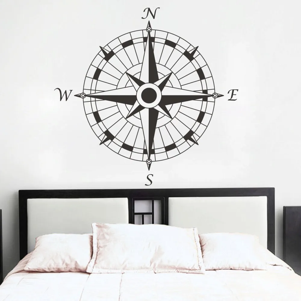 Nautical Compass Wall Decal office Vinyl Wall Sticker Art Graphic set
