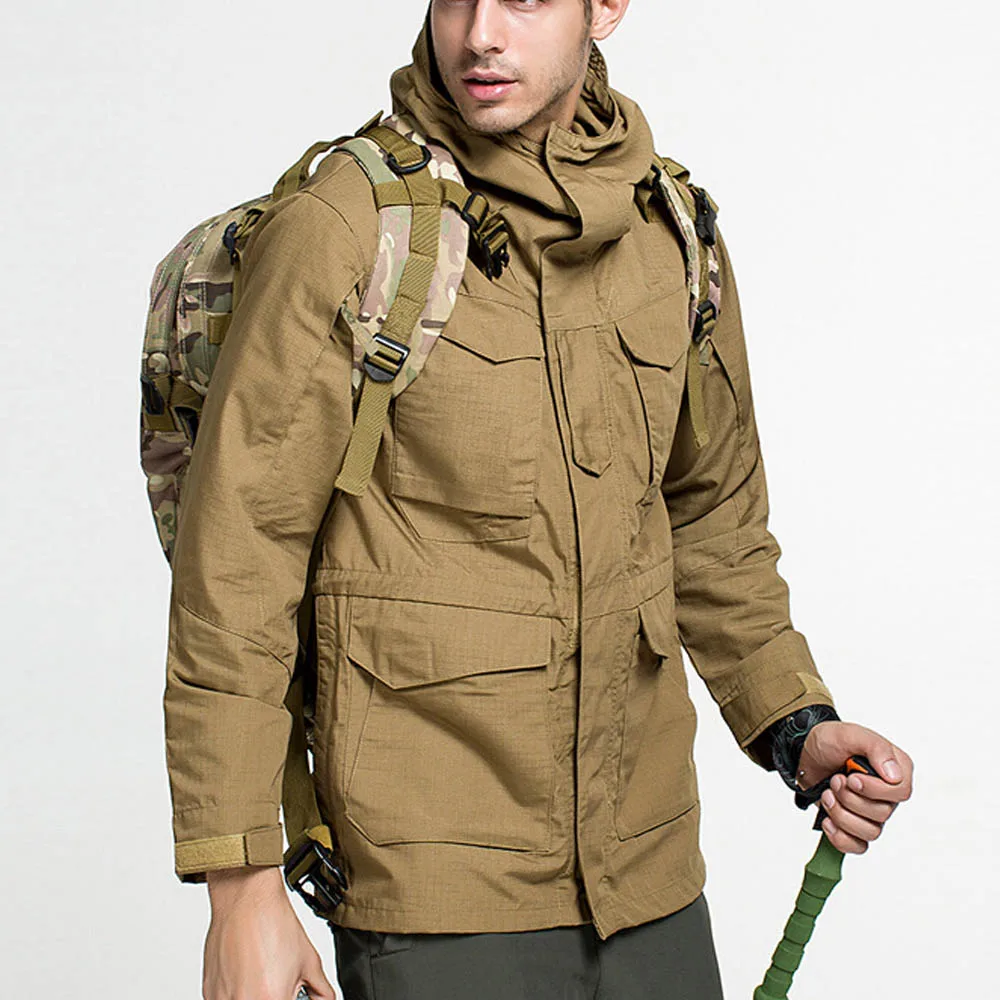 TENNEIGHT M65 UK Военная тактическая куртка мужская армейская тактическая Мужская ветровка с капюшоном походная полевая куртка летная одежда пилотов - Цвет: Brown