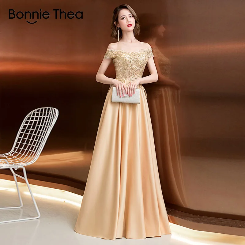 

Bonnie Thea women summer off the shoulder party dress ladies sexy embroidery elegant dress fashion office party dress