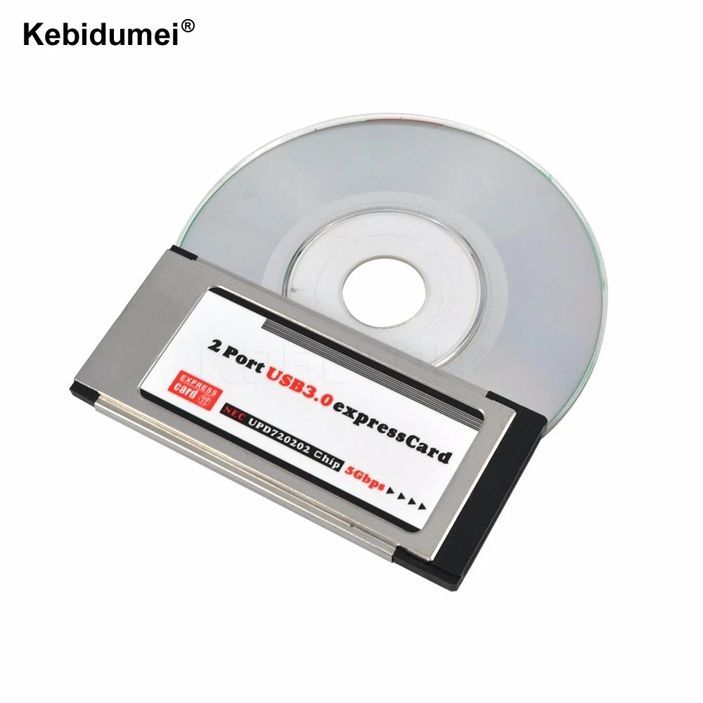 Kebidumei PCI Express к USB 3,0 PCI-E карта адаптер 5 Гбит/с PCMCIA двойной 2 порта для чипсета NEC 34 мм слот ExpressCard конвертер