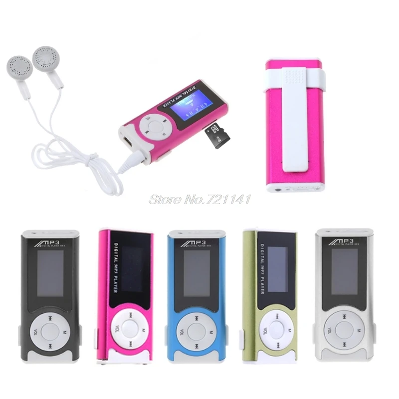 

Mini USB Aluminum LCD Screen 32GB Micro SD TF Card Clip Design Digital Music MP3 Player Electronics Stocks