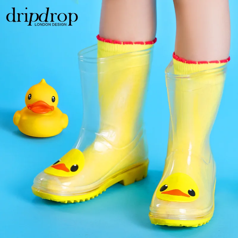 Dripdrop child transparent crystal rain boots rubber shoes rainboots ...