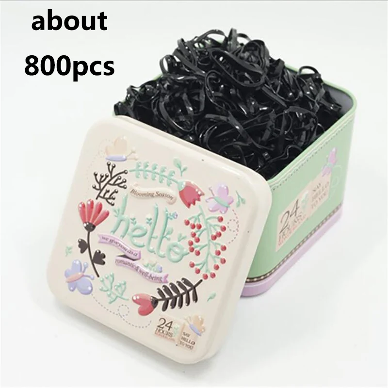 Acessórios para o Cabelo Bandas de Cabelo Arco-íris dos Desenhos Bandas de Borracha Meninas Elástico Caixa Presente Hairband Kawaii Headdress Doces Cor Animados 800 Pçs - Set 8 800 pçs set meninas acessórios para o