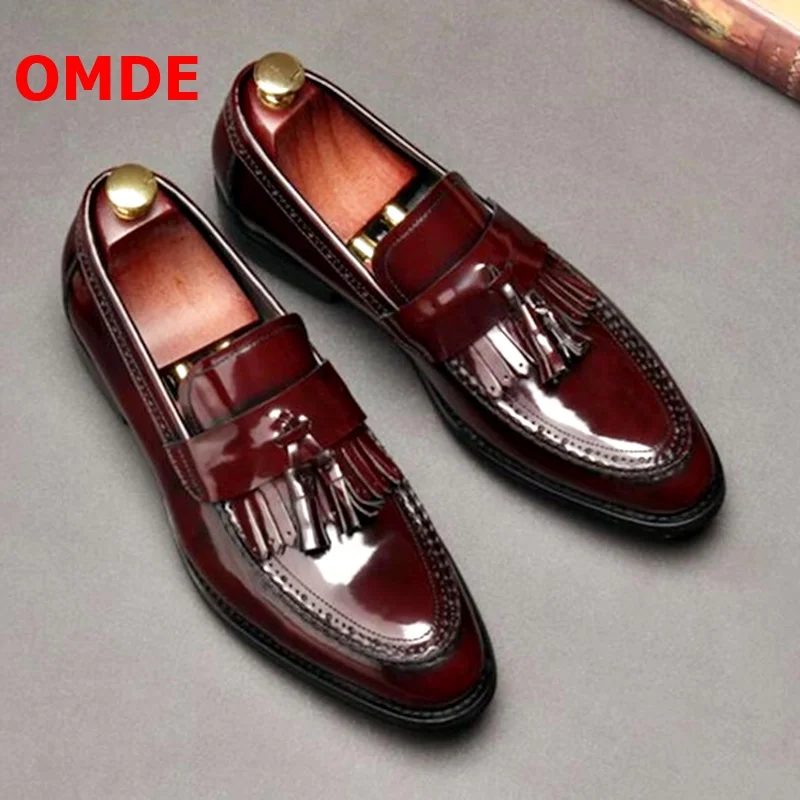 Туфли OMDE мужские из лакированной кожи деловой стиль повседневные заостренный