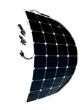 Marine RV yacht boat semi- flexible solar panel 100W for,suit for 12V rechargeable battery, sunpower solar cell