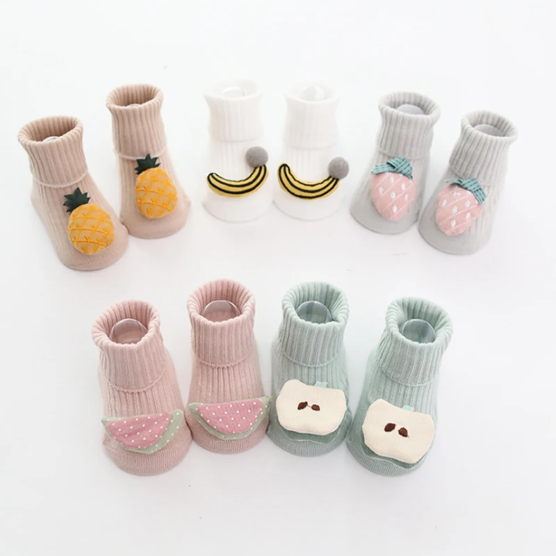 Cute Infant Baby Socks Non-slip Winter 3D Fruit Pattern Indoor Floor Warm For Cotton Newborn Gift |