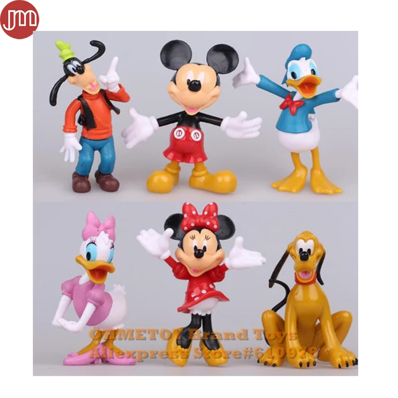 

New 6PCS Mickey Mouse Action Figure Toys Minnie Toy Minnie Playsets Mini Doll Cake Toppers Kids Birthday Gift