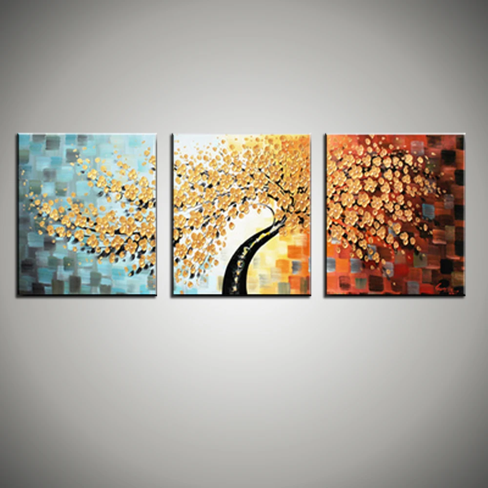 3 Piece Canvas Wall Art Wall Picture Modern Flower Colorful Acrylic