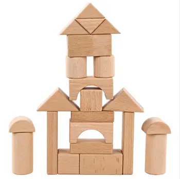 

22pcs/Set Wooden Blocks Building Toy Early Educational Toys For Children Log can bite for Kids Gifts