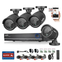 SANNCE 4CH CCTV System 1080P HDMI Output Video Surveillance DVR Kit with 4PCS 1280TVL 720P Home CCTV Security Camera System
