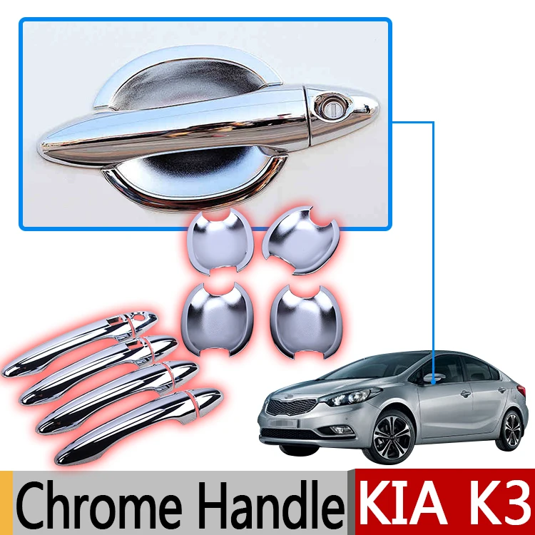 

For Kia Cerato Forte K3 2013-2017 Chrome Handle Covers Trim Set of 4Door 2014 2015 2016 Accessories Stickers Car-Styling Naza