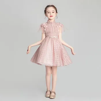 

Little Girls Kids Sweet Birthday Wedding Party Princess Lace Dress Baby Toddler Elegant Host Pageant Piano Tutu Ball Gown Dress