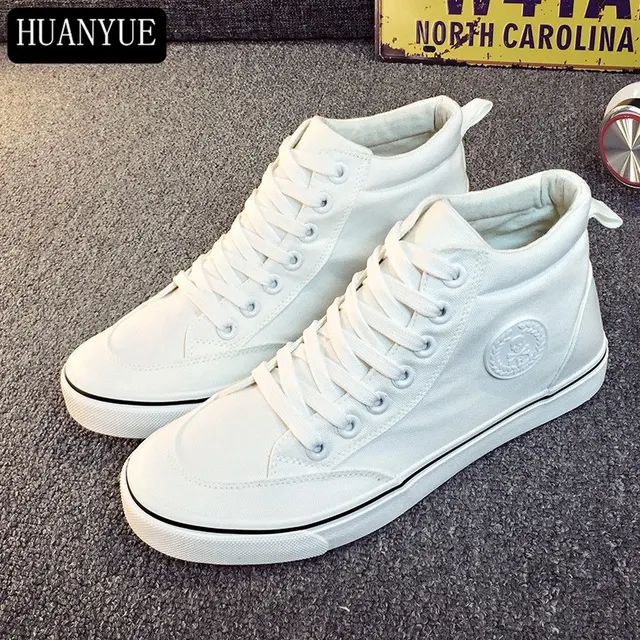 platform white canvas shoes