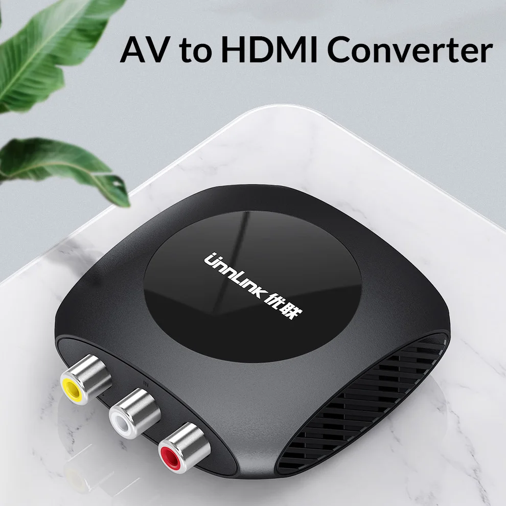 Unnlink RCA/AV в HDMI адаптер конвертер композитный CVBS в HDMI конвертер с аудио 720P 1080P NTSC/PAL для старой приставки DVD