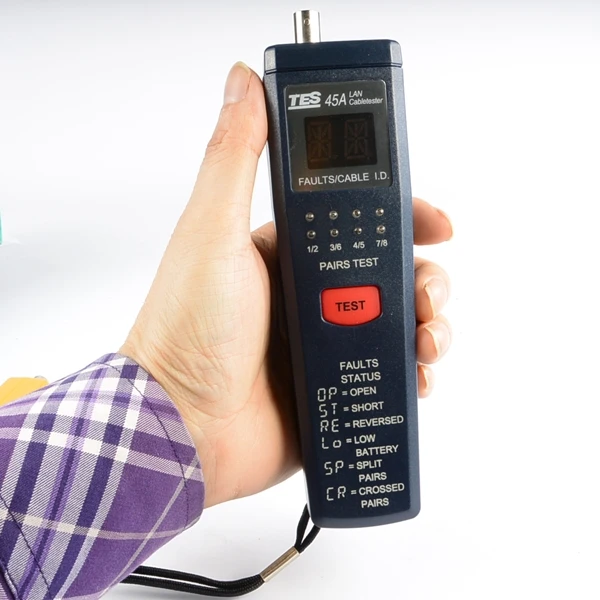 

TES-45A CAT-5 Lan / Network Cable Tester for Open Short Reversed Crossed Split
