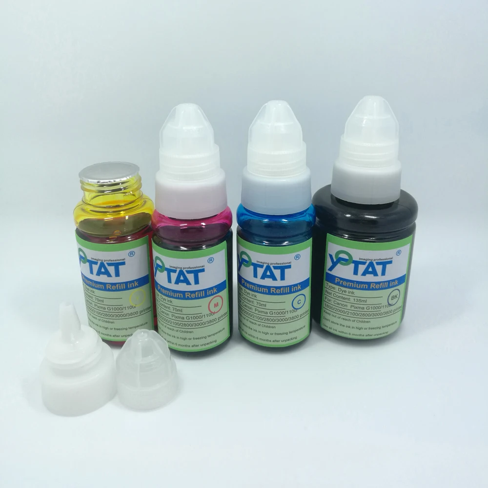 YOTAT 4 цвета Премиум краска специально используется для Canon Pixma G1000 G1100 G1800 G2000 G2100 G2800 G3000 G3800 чернильный бак принтера